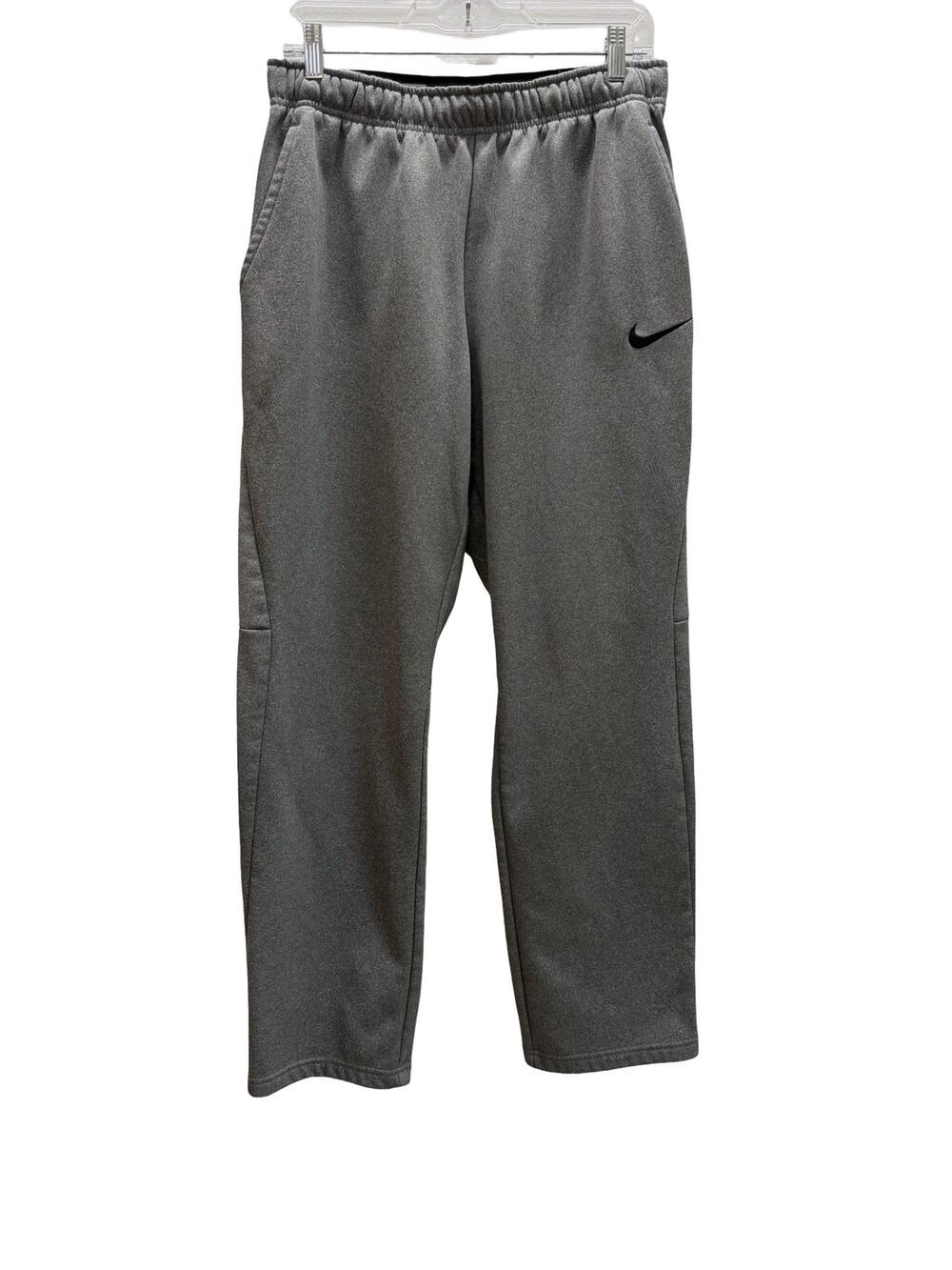 Nike Men’s Dri-FIT Fleece Sweatpants Gray Logo Drawstring Sz M